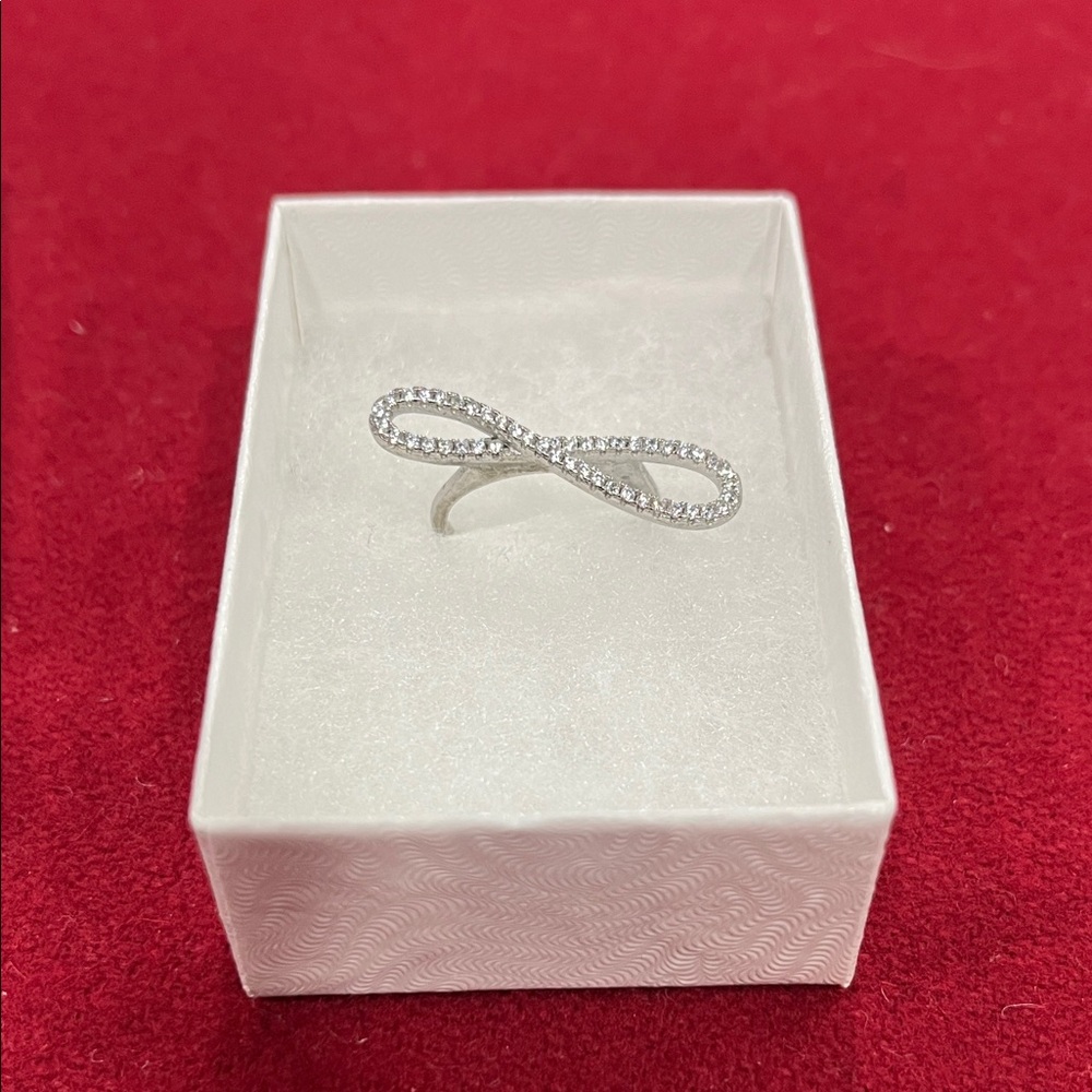 Sparkling 925 Silver Infinity Ring - image 2